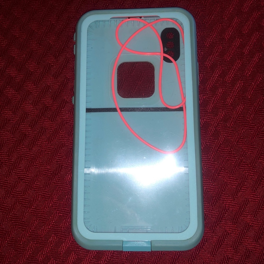 iPhone X Lifeproof case—Teal color
